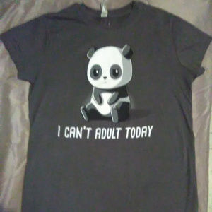 'I can't adult today' panda T-shirt